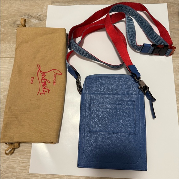 Authentic Christian Louboutin Loubilab Blue Studded Crossbody Bag - Picture 2 of 6